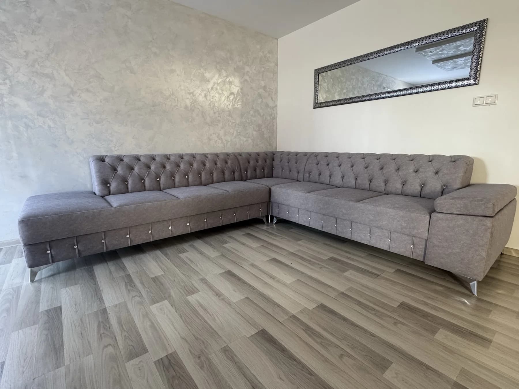 Narożnik Chesterfield szary, Andrychów
